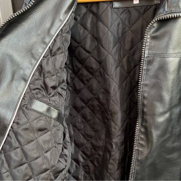 Leather Calvin Klein Classic Jacket, Collared Zipper, Pockets, Black, Men’s Lg - Picture 6 of 12